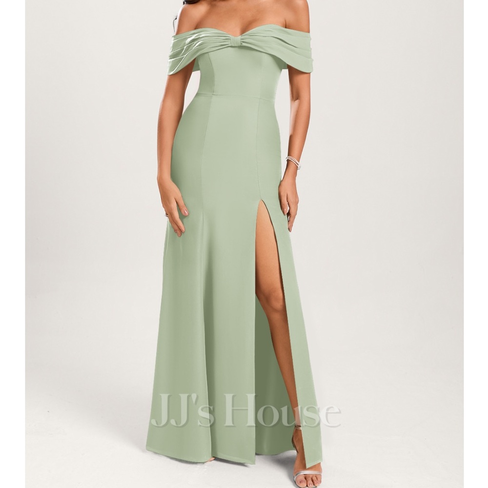 Trumpet/Mermaid Cold Shoulder Off the Shoulder Floor-Length Chiffon Dress